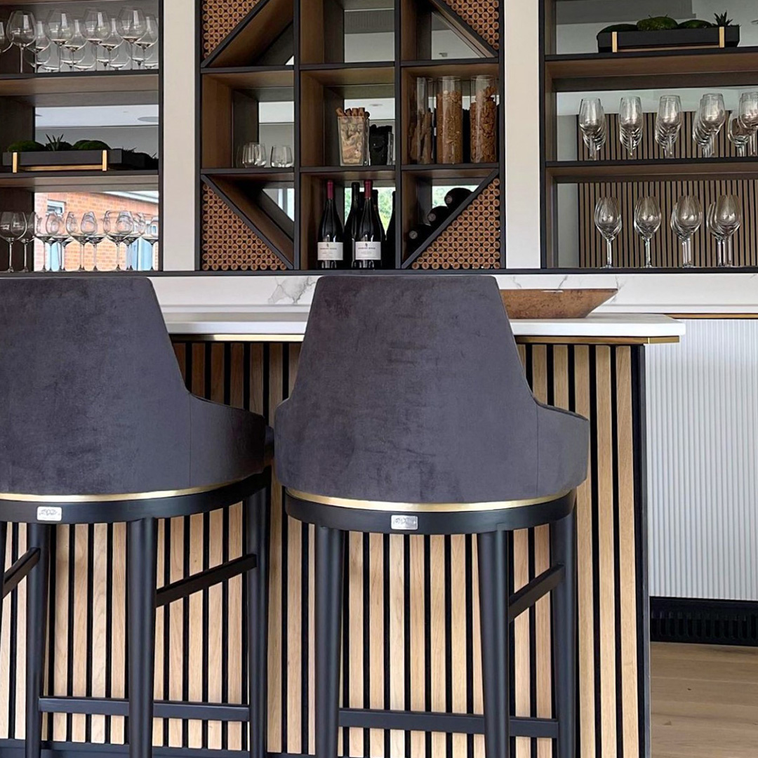 Bespoke bar stools for Danbury Ridge Wine Estate in Essex